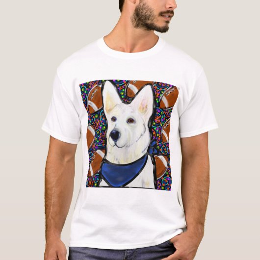 Witte Duitse Herdershond T-shirt (Voorkant)