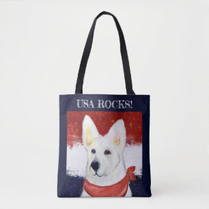 Witte Duitse Herdershond Tote Bag