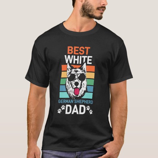 Witte Duitse Herdershond Vader Gsd Hond T-shirt (Voorkant)