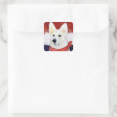 Witte Duitse Herdershond Vierkante Sticker (Tas)