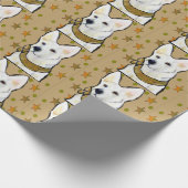 Witte Duitse Herdersoldaat Cadeaupapier (Hoek)