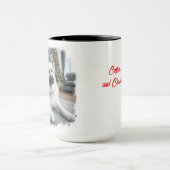 Witte Duitse Shepard Christmas Mok Cup (Midden)