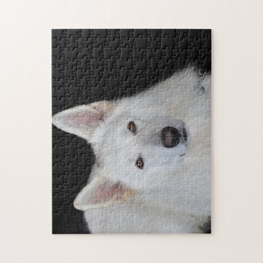 Witte Duitse Shepherd Jigsaws. Legpuzzel (Verticaal)