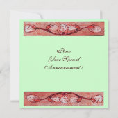 WITTE DUIVEN BIJ HET RAAM, monogram rood groen Kaart (Achterkant)