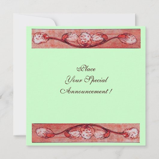 WITTE DUIVEN BIJ HET RAAM, monogram rood groen Kaart (Achterkant)