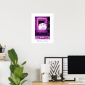 WITTE DUIVEN BIJ HET RAAM, roze paars violet Poster (Thuiskantoor)