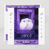 WITTE DUIVEN BIJ HET VENSTER, monogram Kaart (Voorkant / Achterkant)