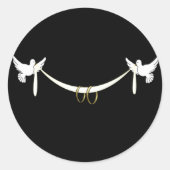 Witte duiven bruiloft stickers (Voorkant)