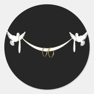 Witte duiven bruiloft stickers