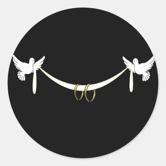 Witte duiven bruiloft stickers (Voorkant)
