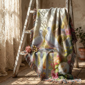 Witte Duiven Cottage Garden Deken