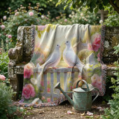 Witte Duiven Cottage Garden Deken