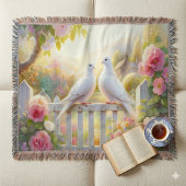 Witte Duiven Cottage Garden Deken