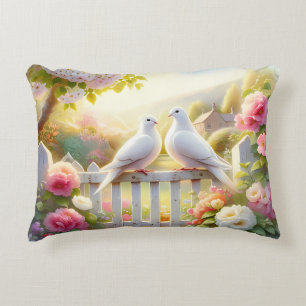 Witte Duiven Cottage Tuin Accent Kussen