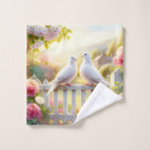 Witte Duiven Cottage Tuin Bad Handdoek (Wasdoekje)