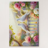 Witte Duiven Cottage Tuin Legpuzzel (Verticaal)