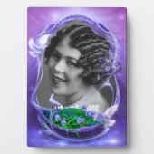 Witte duiven en viooltjes Art Lijst Plaque Fotoplaat (voorkant)