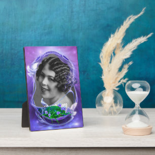 Witte duiven en viooltjes Art Lijst Plaque Fotoplaat