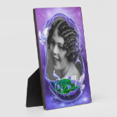 Witte duiven en viooltjes Art Lijst Plaque Fotoplaat (Zijkant)