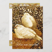 WITTE DUIVEN IN BRUINE SEPIA KAART (Voorkant / Achterkant)