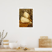WITTE DUIVEN IN BRUINE SEPIA POSTER (Keuken)