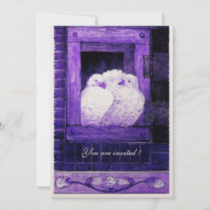 WITTE DUIVEN IN HET BLAUWE VENSTER, Bruiloftsgaste Kaart