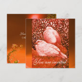 WITTE DUIVEN IN ROOD ORANJE KAART (Voorkant / Achterkant)