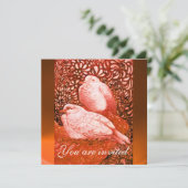 WITTE DUIVEN IN ROOD ORANJE KAART (Staand voorkant)