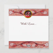 WITTE DUIVEN IN ROOD VENSTER VALENTIJN DAG MONOGRA FEESTDAGENKAART (Achterkant)