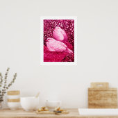 WITTE DUIVEN IN ROZE FUCHSIA POSTER (Keuken)