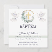 Witte duiven kruisen Christelijke doop Kaart (Voorkant)