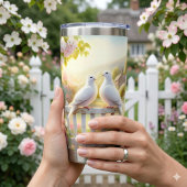 Witte Duiven Landhuis Tuin Geïsoleerde Drinkbeker