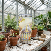 Witte Duiven Landhuis Tuin Geïsoleerde Drinkbeker