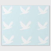 Witte duiven op blauw inpakpapier (Vlak)