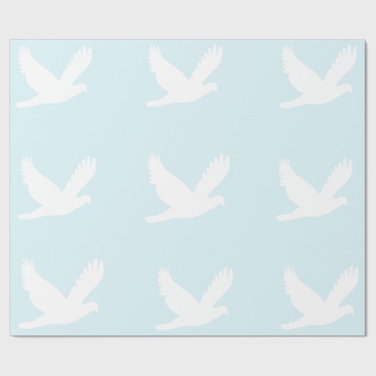 Witte duiven op blauw inpakpapier (Vlak)