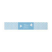 Witte duiven op blauwe band uitnodigingen wikkel (Vlak)