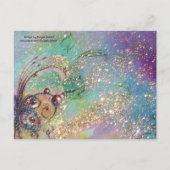 WITTE DUIVEN, PAASEI, GELE BLOEMEN, BLAUWE BOGEN FEESTDAGENKAART (Achterkant)