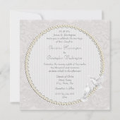 Witte Duiven & Paisley Kant Bruiloft Uitnodiging (Achterkant)