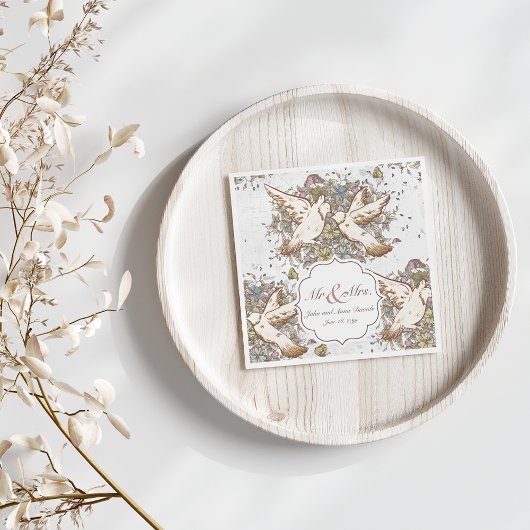  Witte Duiven Patroon Trouwservetten Servet