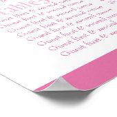 Witte duiven roze trouwtafel plan 1-9 poster (Hoek)