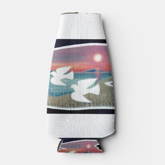 Witte Duiven Vliegen Flesjeskoeler (Voorkant)