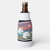 Witte Duiven Vliegen Flesjeskoeler (Fles Voorkant)