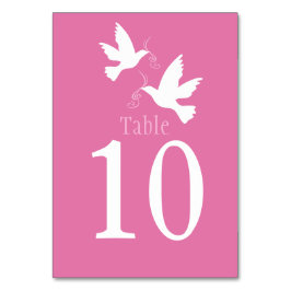 Witte duiven vogel bruiloft roze event tafel numme kaart