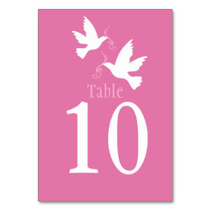 Witte duiven vogel bruiloft roze event tafel numme kaart