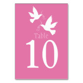 Witte duiven vogel bruiloft roze event tafel numme kaart (Achterkant)
