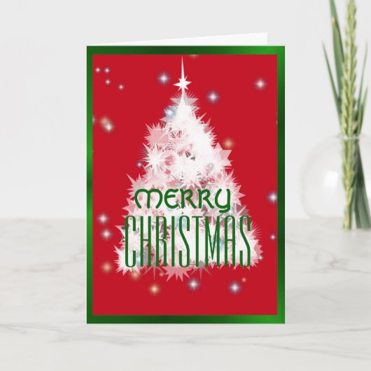 Witte dunne kerstboom feestdagen kaart (Voorkant)
