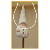 Witte dwergkerstversiering klein cadeauzakje (Achterkant)