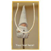 Witte dwergkerstversiering klein cadeauzakje (Voorkant)