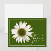 Witte Echinacea Groene Achtergrond Dank U Briefkaart (Voorkant / Achterkant)