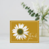 Witte Echinacea Mosterd Achtergrond Bedankt Briefkaart (Staand voorkant)